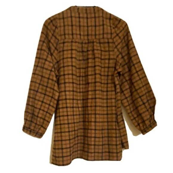 Isabel maternity Brown Plaid Button Pullover Shirt Medium New MSRP $27 - Picture 2 of 6